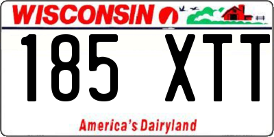 WI license plate 185XTT
