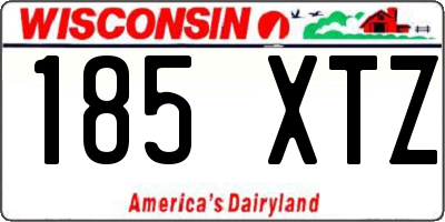 WI license plate 185XTZ