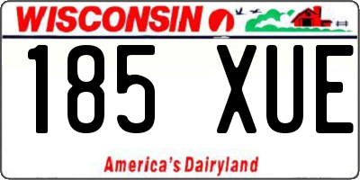 WI license plate 185XUE