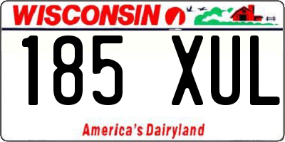 WI license plate 185XUL