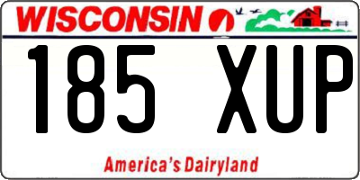 WI license plate 185XUP