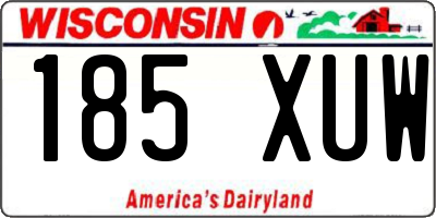 WI license plate 185XUW