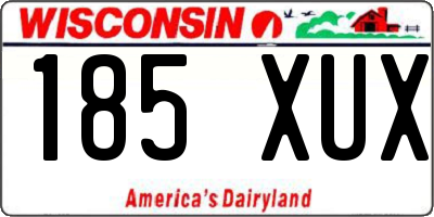 WI license plate 185XUX