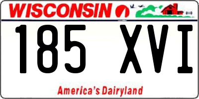 WI license plate 185XVI