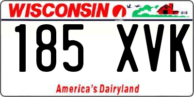 WI license plate 185XVK