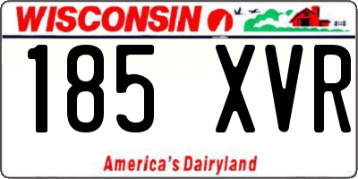 WI license plate 185XVR
