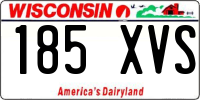 WI license plate 185XVS