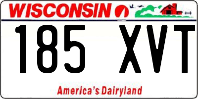 WI license plate 185XVT