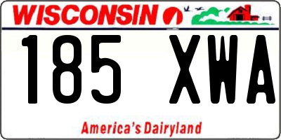 WI license plate 185XWA