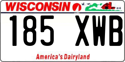 WI license plate 185XWB