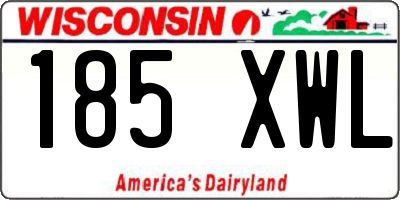 WI license plate 185XWL