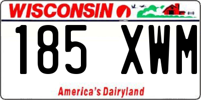WI license plate 185XWM