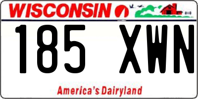 WI license plate 185XWN