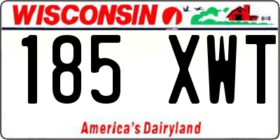 WI license plate 185XWT