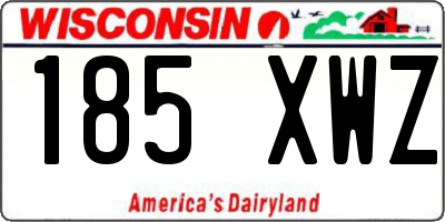 WI license plate 185XWZ
