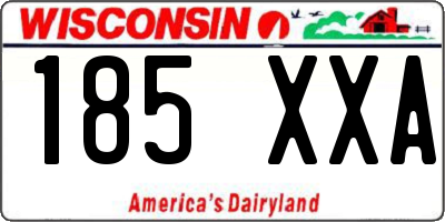 WI license plate 185XXA
