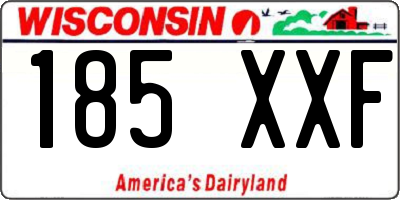 WI license plate 185XXF