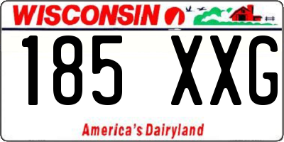 WI license plate 185XXG