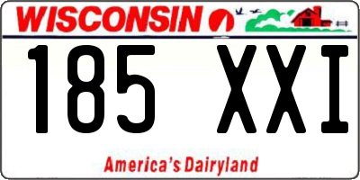 WI license plate 185XXI