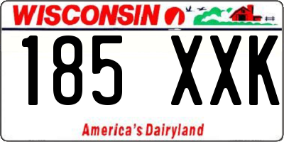 WI license plate 185XXK