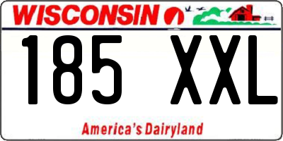 WI license plate 185XXL