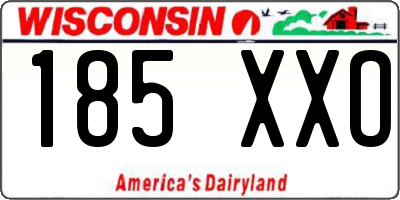 WI license plate 185XXO