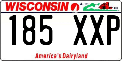 WI license plate 185XXP
