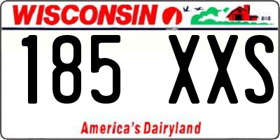 WI license plate 185XXS