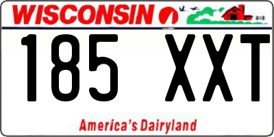 WI license plate 185XXT