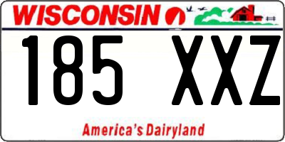 WI license plate 185XXZ
