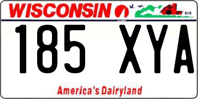 WI license plate 185XYA