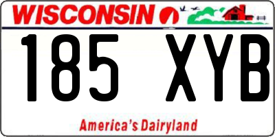 WI license plate 185XYB