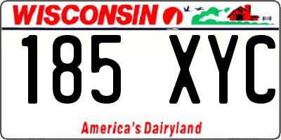 WI license plate 185XYC
