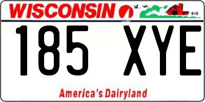 WI license plate 185XYE