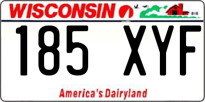 WI license plate 185XYF