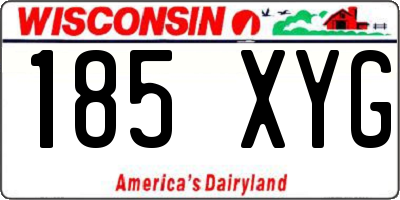 WI license plate 185XYG