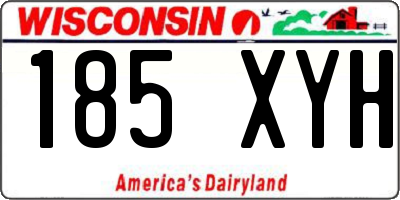 WI license plate 185XYH