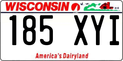 WI license plate 185XYI