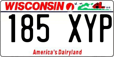 WI license plate 185XYP