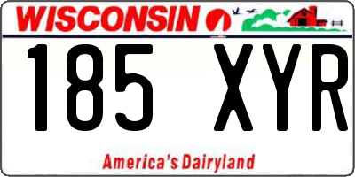 WI license plate 185XYR