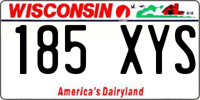 WI license plate 185XYS