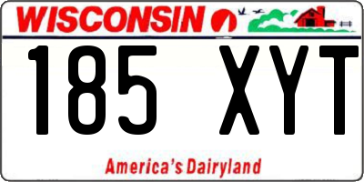 WI license plate 185XYT