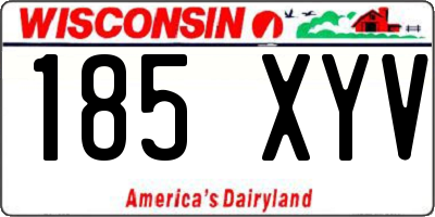 WI license plate 185XYV