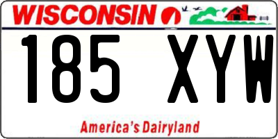 WI license plate 185XYW