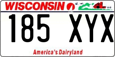WI license plate 185XYX