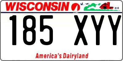 WI license plate 185XYY