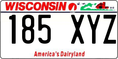 WI license plate 185XYZ