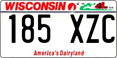 WI license plate 185XZC