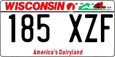 WI license plate 185XZF