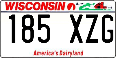 WI license plate 185XZG